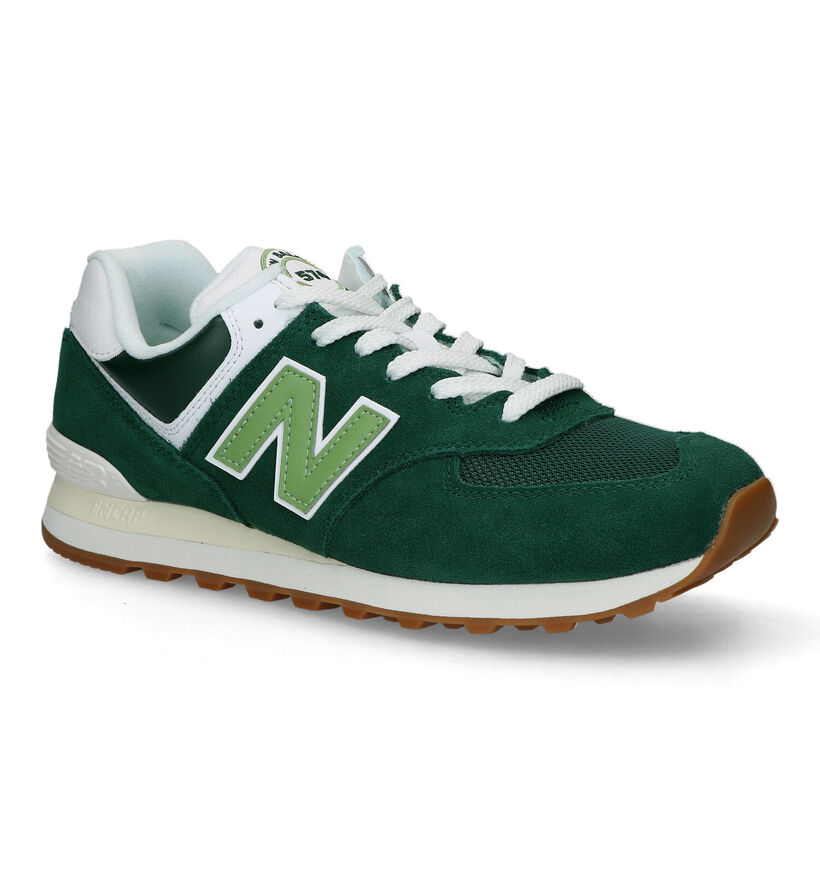 New Balance U 574 Baskets en Vert pour hommes (319208) - pour semelles orthopédiques