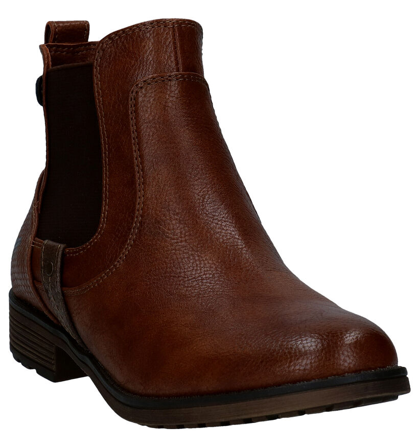 Mustang Bottines chelsea en Cognac en simili cuir (280956)