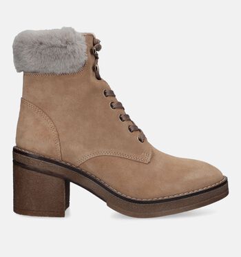 Bottines à lacets beige