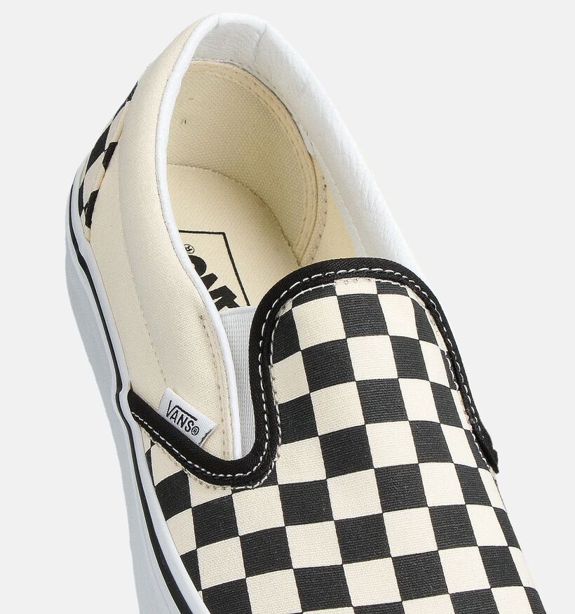 Vans Classic Checkerboard Ecru/Zwarte Slip-on Sneakers voor heren (360211)
