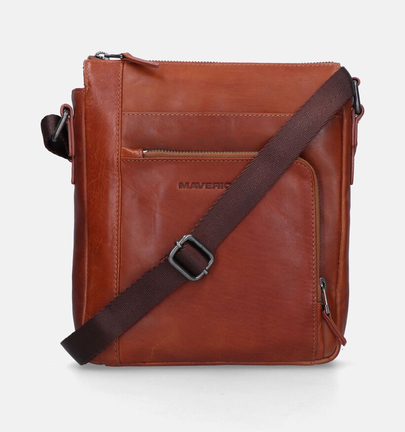 Maverick Cognac Lederen Crossbodytas voor heren (376153)