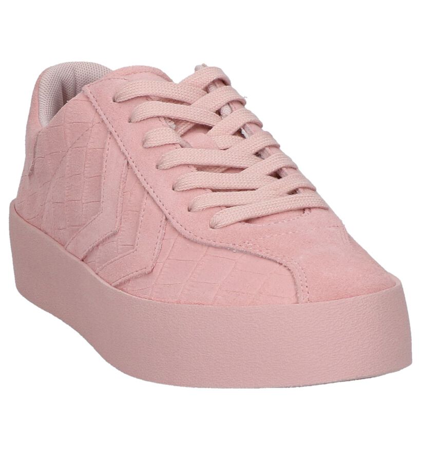 Pastelroze Lage Sneakers Hummel in daim (225843)