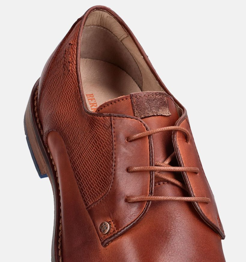 Berkelmans Posados Cognac Veterschoenen voor heren (373323) - geschikt voor steunzolen