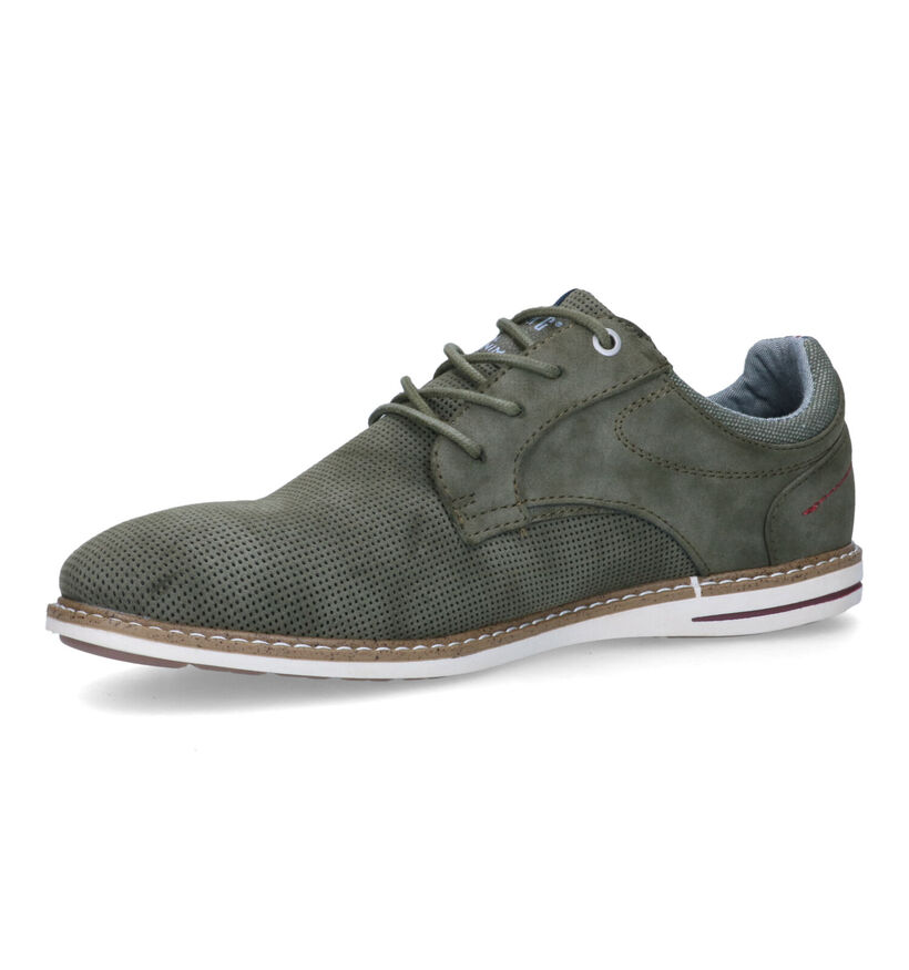 Mustang Chaussures à lacets en Vert kaki pour hommes (336652)