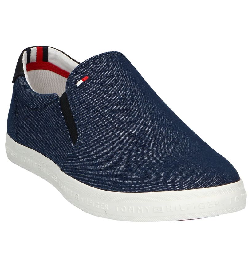 Donkerblauwe Slip-on Sneakers Tommy Hilfiger Essential in stof (242335)