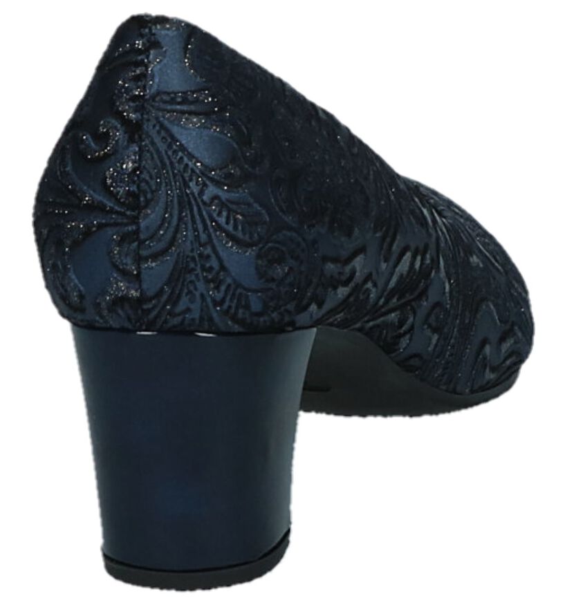 Gabor Best Fitting Pumps Blauw met Bloemenprint in nubuck (231106)