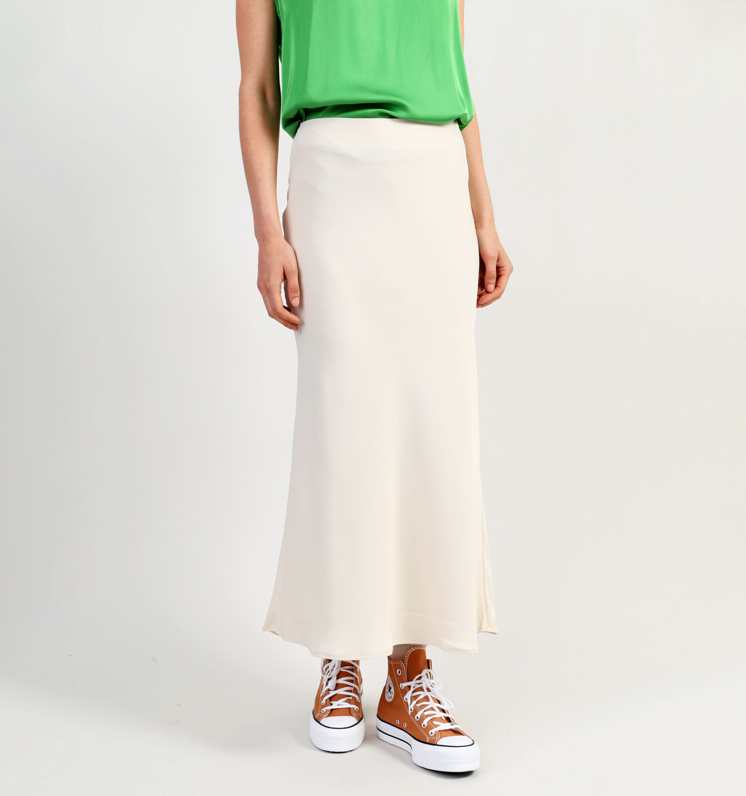 Beige satijnen rok clearance