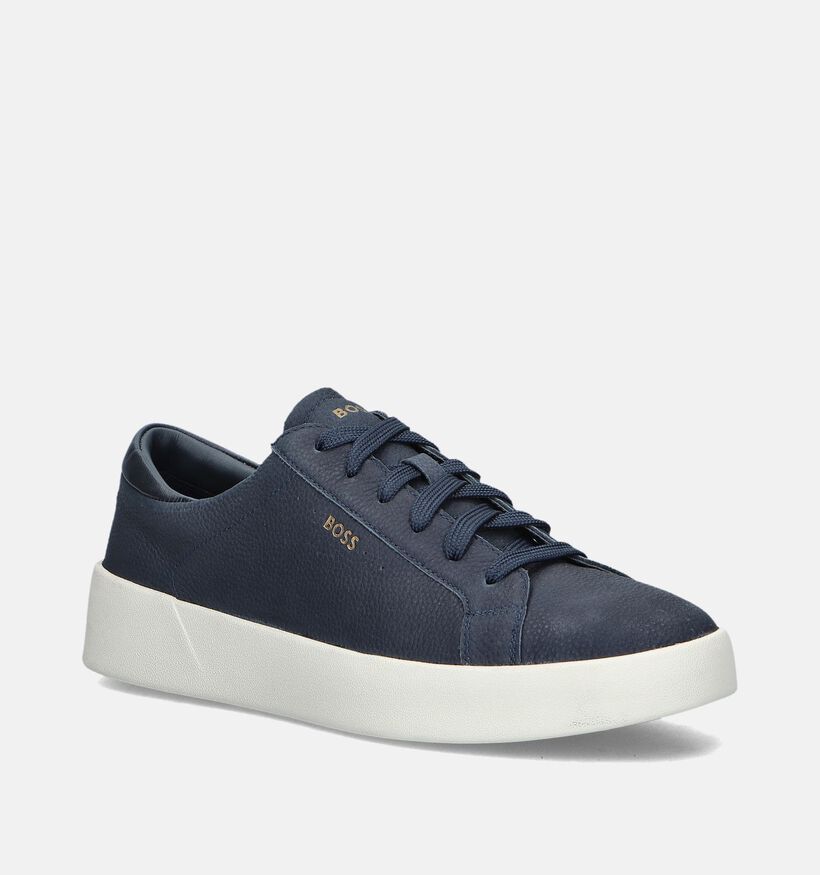 BOSS Belwar Tenn Blauwe Veterschoenen voor heren (345697) - geschikt voor steunzolen