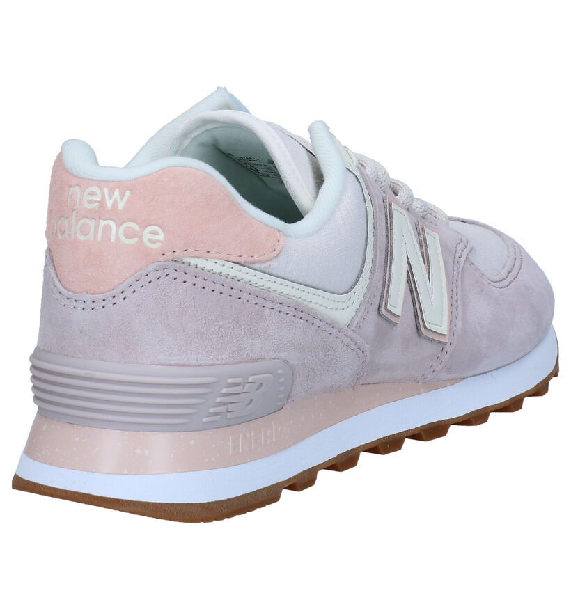 New Balance WL574 Roze Sneakers in daim (293644)