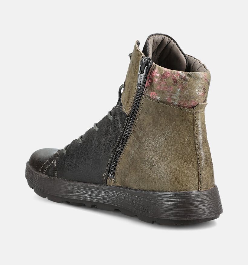 Think! Comoda Donkerbruine Boots met Veter en Rits voor dames (381350)