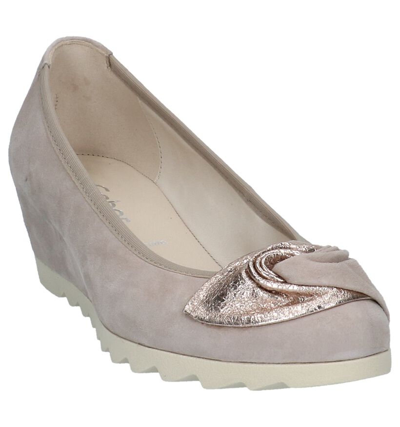 Taupe Pumps met Sleehak Gabor Sacchetto in lakleer (216302)