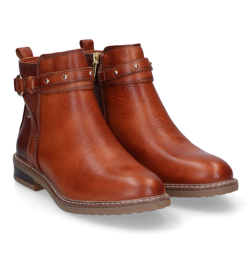 Pikolinos Aldaya Cognac Enkellaarzen voor dames (329616) - geschikt voor steunzolen