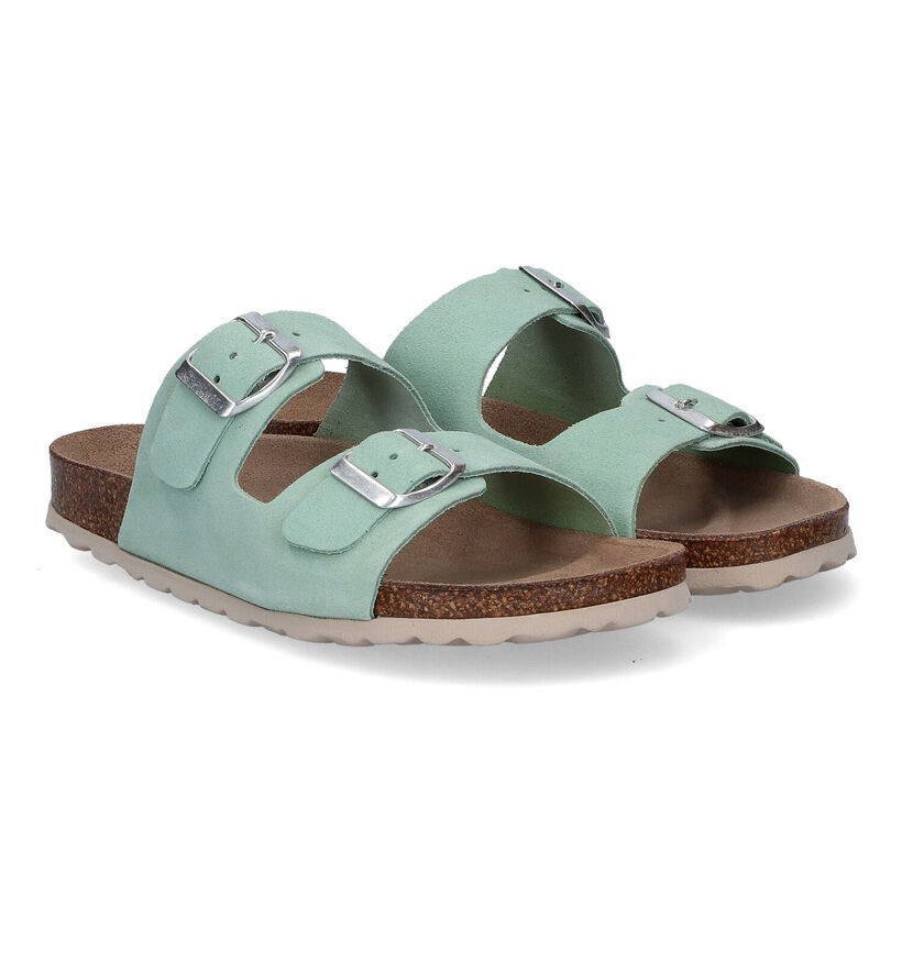 Signatur Nu-pieds plates en Pastel en daim (306237)