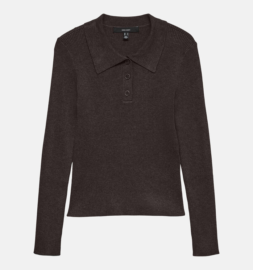 Vero Moda Siljerib Pull en Brun fonc&eacute; pour femmes (377580)