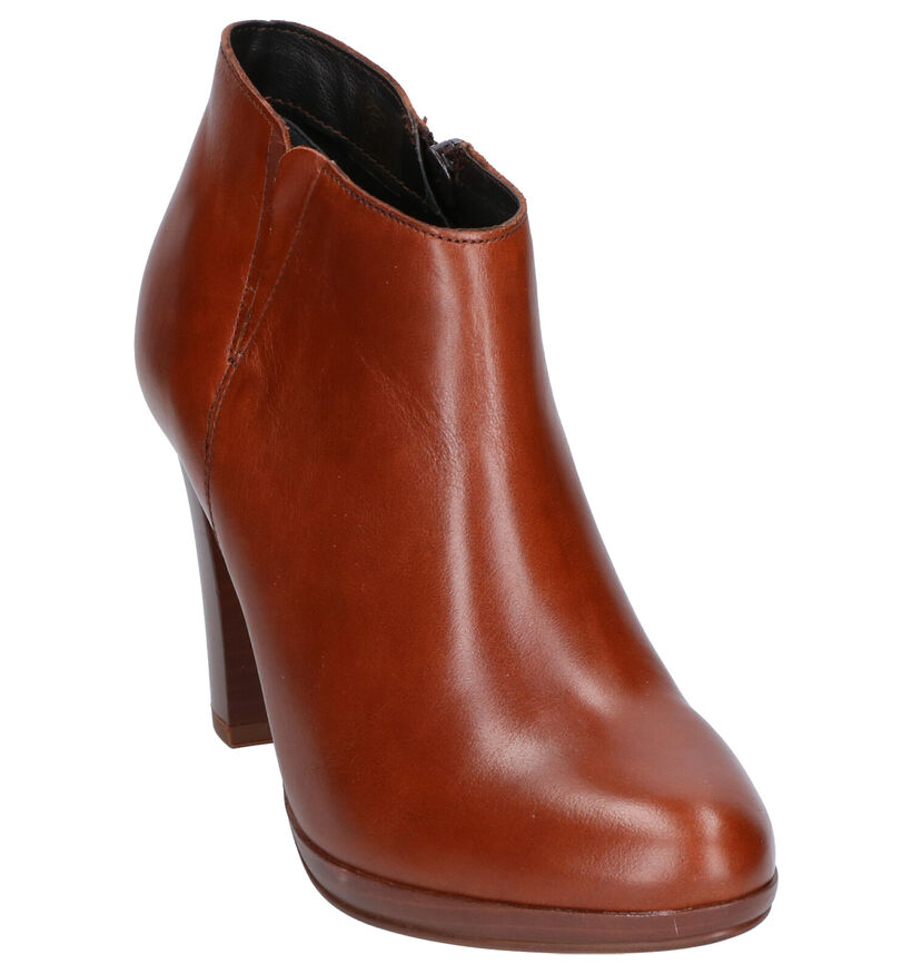 Rizzoli Bottillons à talons en Cognac en cuir (258774)