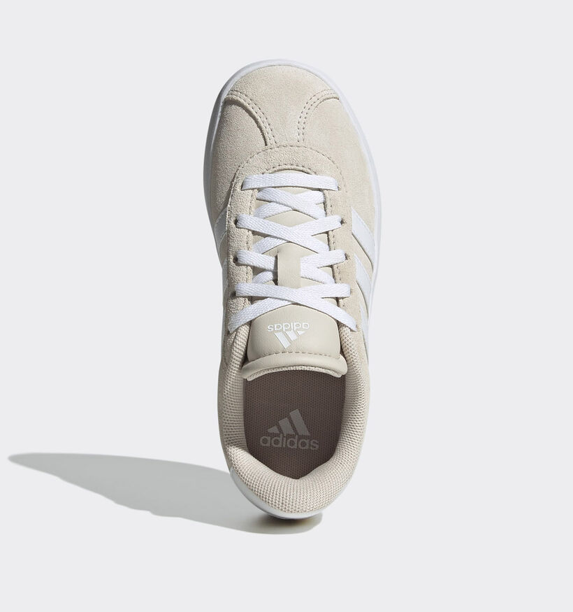 adidas VL Court 3.0 Lichtbeige Sneakers voor jongens (372599) - geschikt voor steunzolen