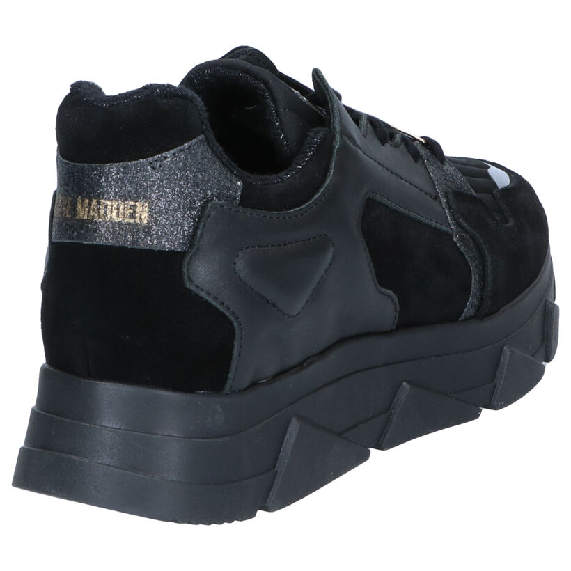 Steve Madden Poppy Zwarte Sneakers in leer (300602)