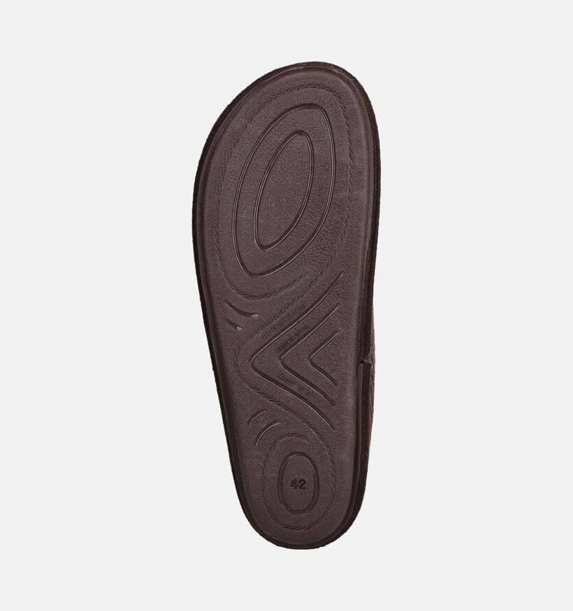 River Woods Hendrik Corduroy Pantoufles en Marron pour hommes (381212) - pour semelles orthop&eacute;diques