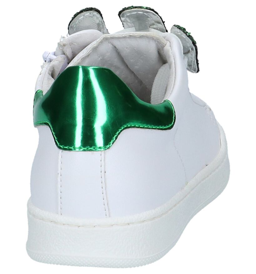 Witte Lage Geklede Sneakers Milo & Mila Zip Cactus in kunstleer (232641)