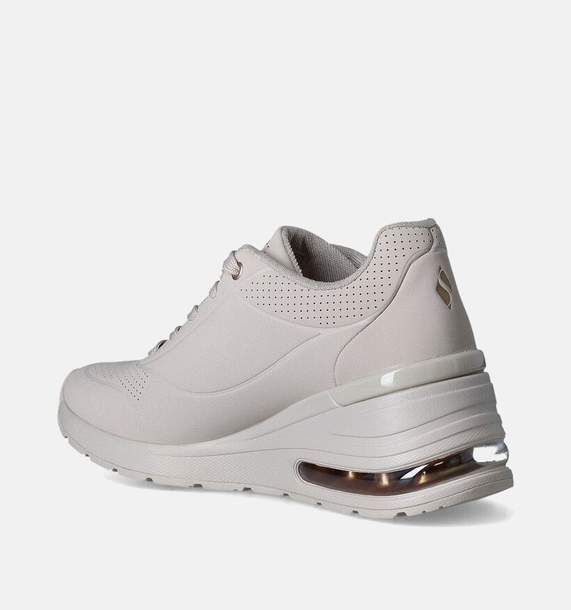 Skechers Million Air Alevated Air Ecru Sneakers met sleehak voor dames (350353)