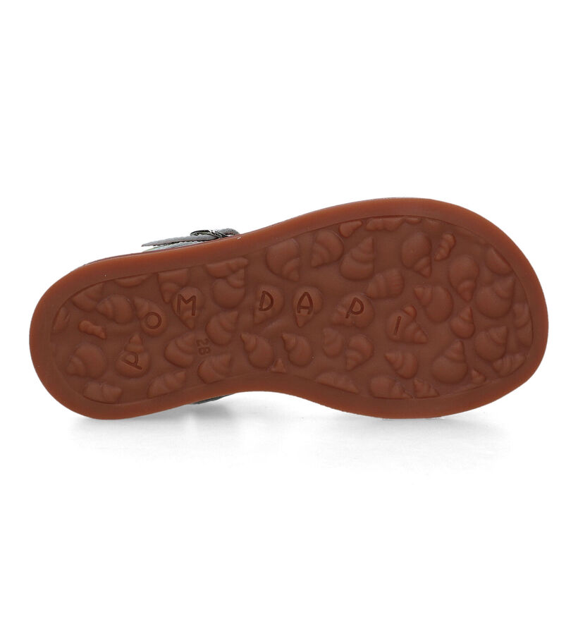 Pom d'Api Plagette Big Flo Sandales en Argent pour filles (322888)