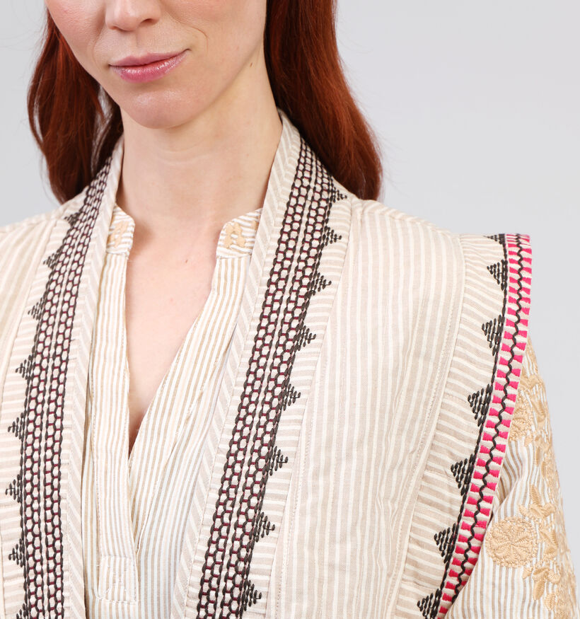 Reu Mazarine Boho Beige Gilet Mouwloos voor dames (357938)
