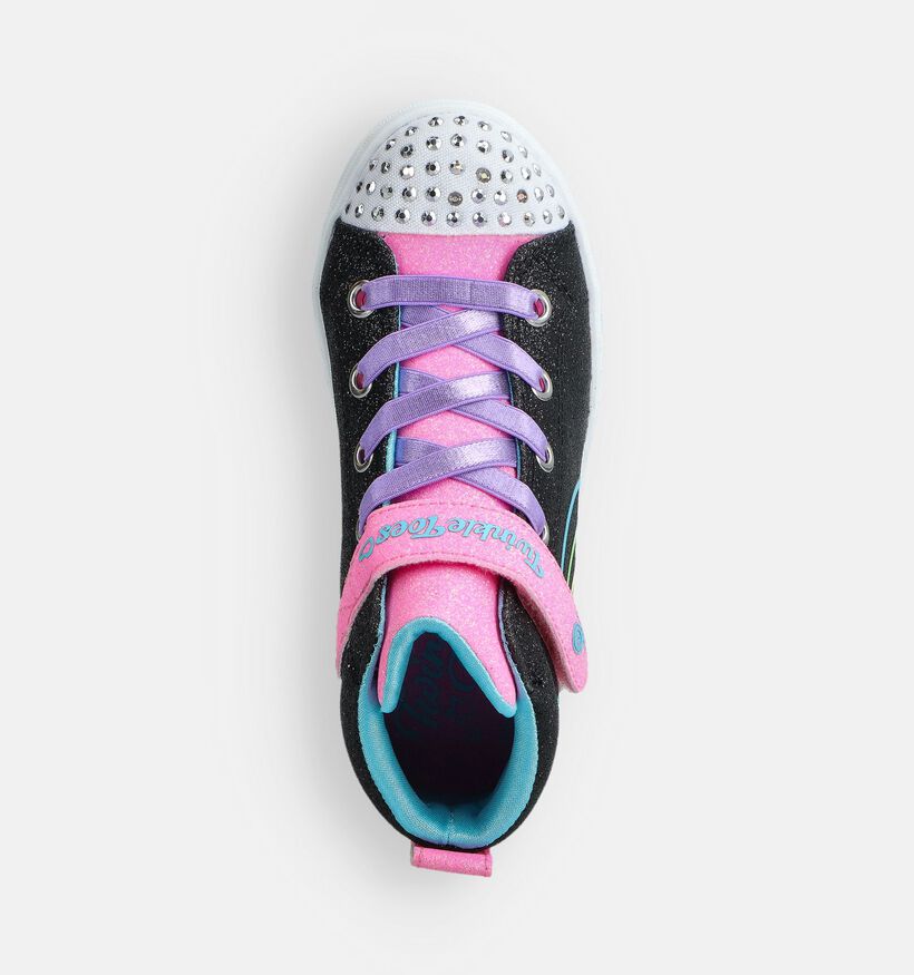 Skechers Heart Steps Glow Zwarte Hoge Sneakers voor meisjes (366304)