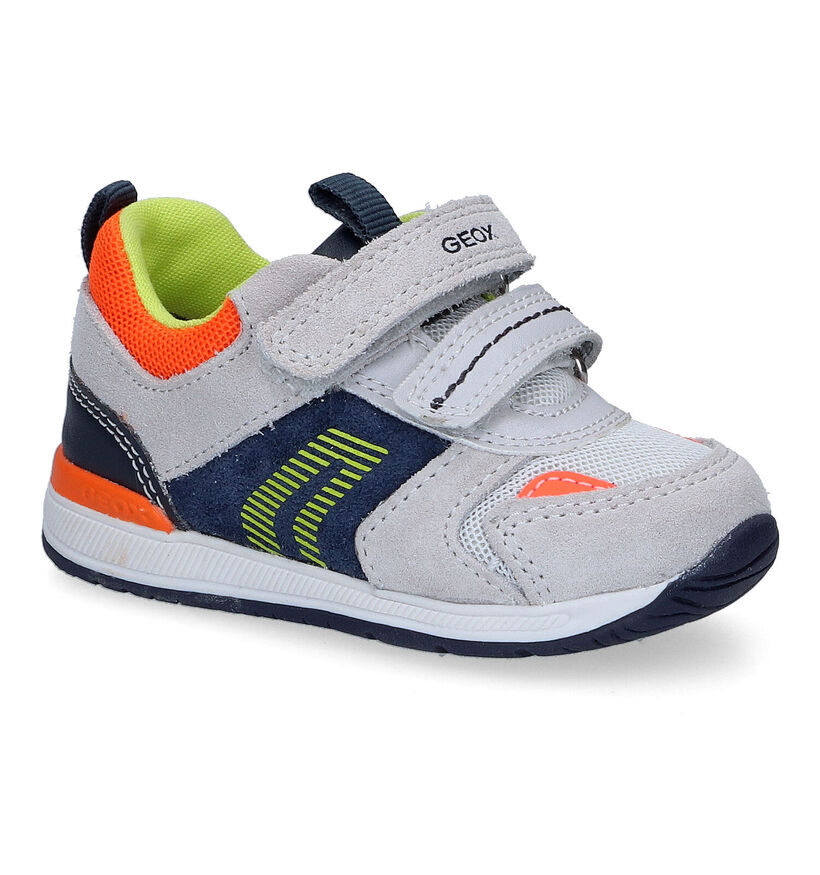 Geox Rishon Grijze Sneakers voor jongens (311028) - geschikt voor steunzolen