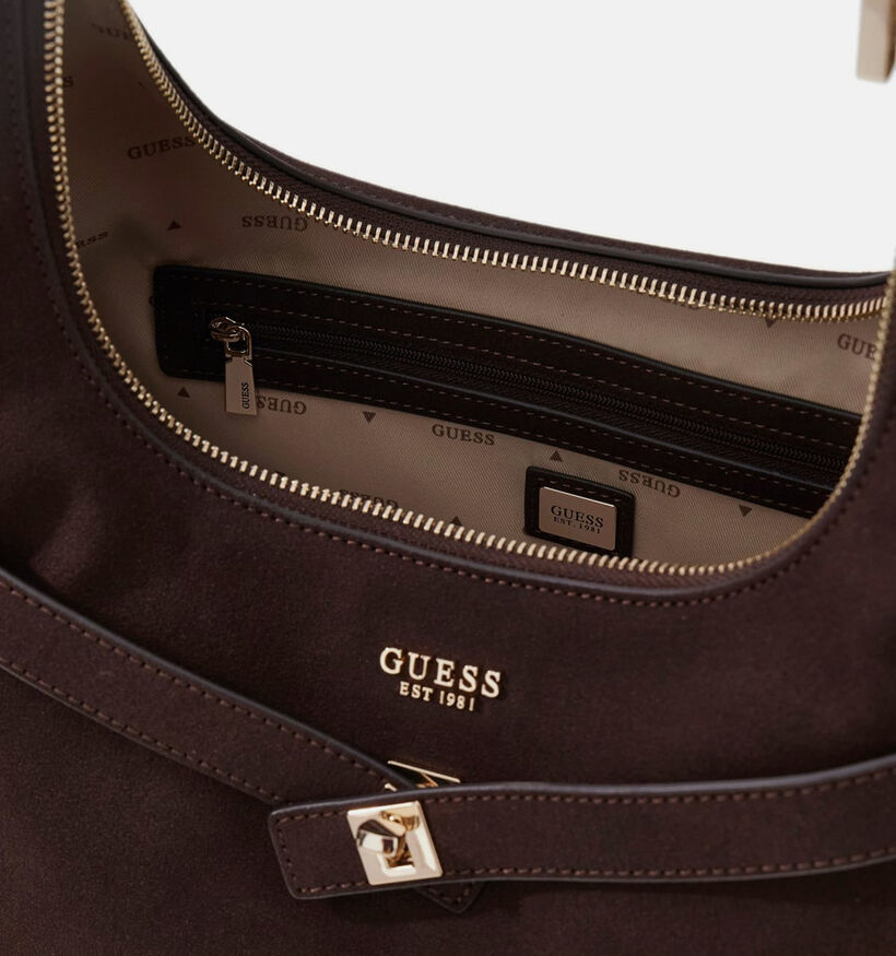 Guess Ella Hobo Donkerbruine Schoudertas voor dames (375922)