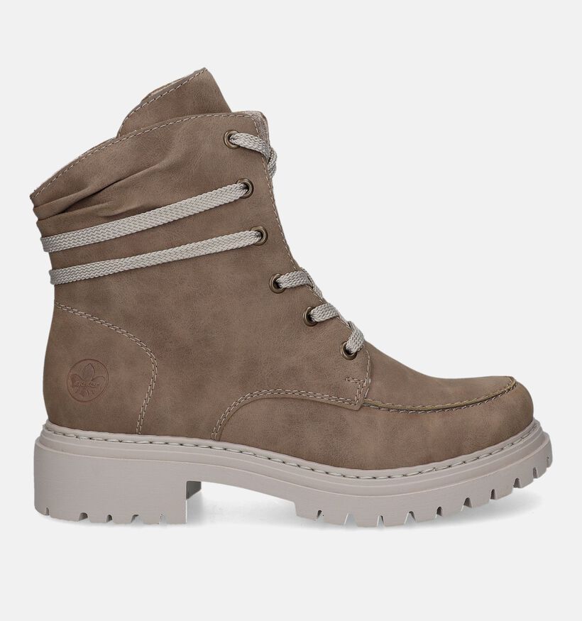 Rieker Boots à lacets en Taupe pour femmes (331635) - pour semelles orthopédiques