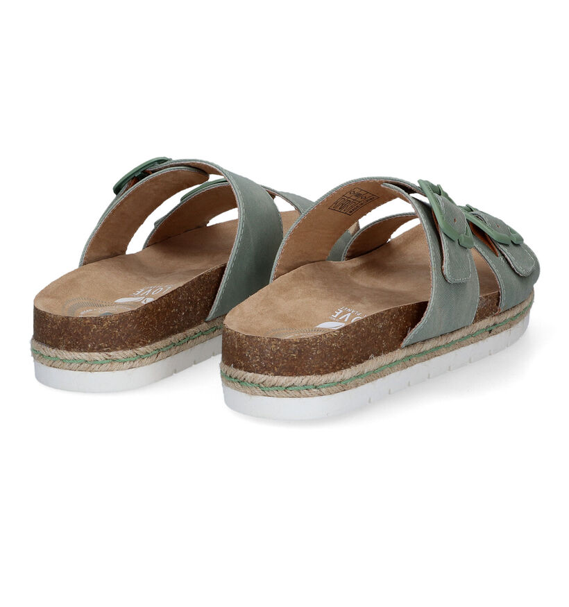 Love Our Planet Iris Groene Slippers in kunststof (310519)