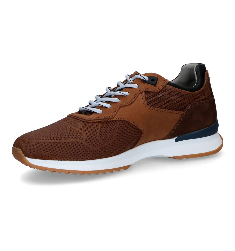 Bullboxer Chaussures à lacets en Cognac pour hommes (320904) - pour semelles orthopédiques