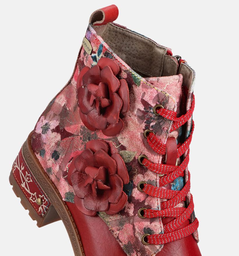Laura Vita Cocrailo Rode Veterboots voor dames (364973)