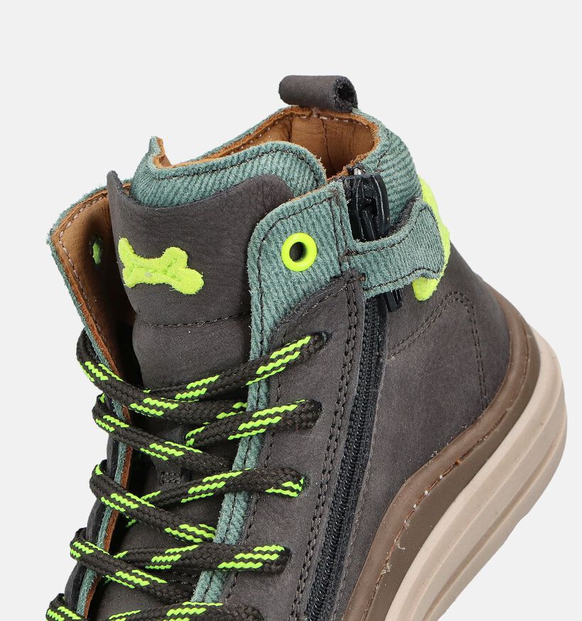 STONES and BONES Laset Chaussures hautes en Vert pour garçons (362006) - pour semelles orthopédiques