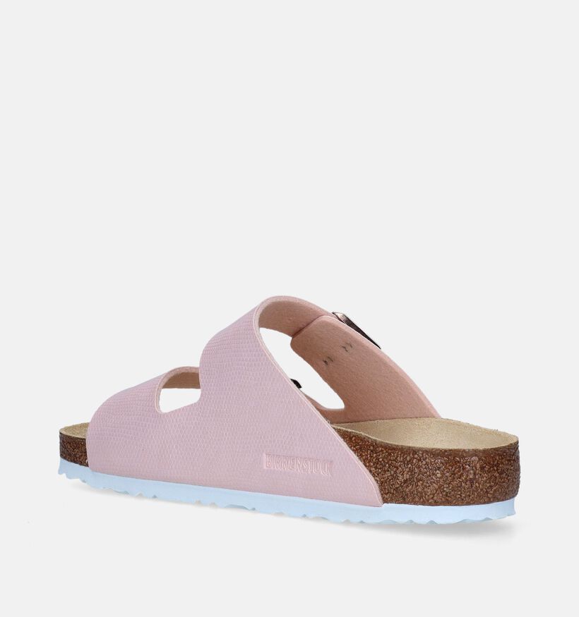 Birkenstock Arizona Birko Flor Embossed Roze Slippers voor dames (338030)