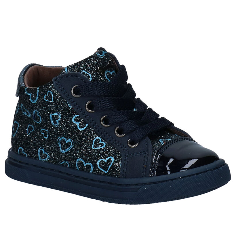 STONES and BONES Lacy Bottines en Bleu en cuir (279304)