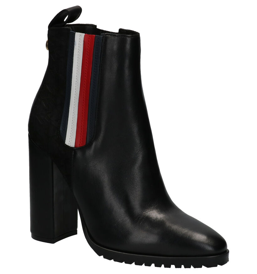 Tommy Hilfiger Sporty Monogram Bottillons en Noir en cuir (255937)