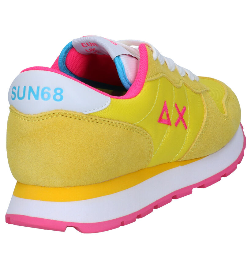 Sun 68 Ally Solid Nylon Fuchsia Sneakers in nubuck (304668)