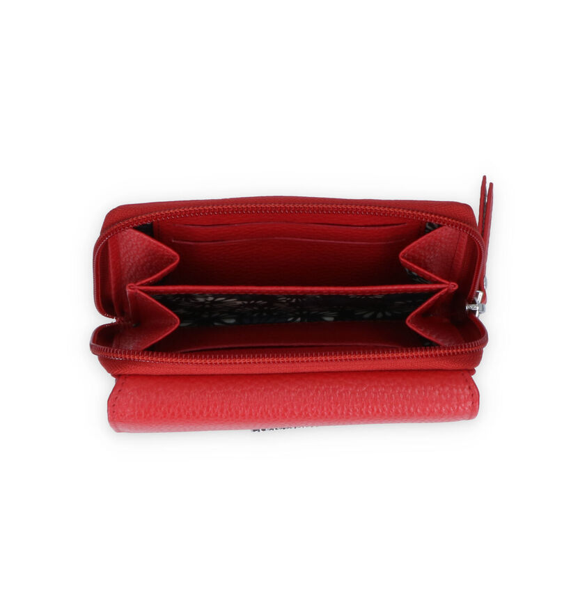 Euro-Leather Porte-monnaie à rabat en Rouge pour femmes (323997)