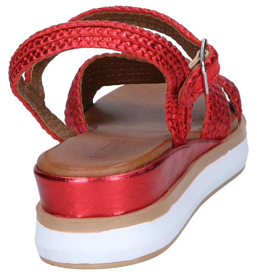 Inuovo Sandales compensées en Rouge en cuir (248759)