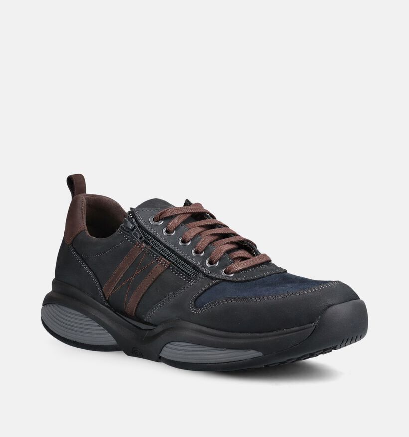 Xsensible Stretchwalker Donkerblauwe Rits-Veterschoenen voor heren (378832) - geschikt voor steunzolen