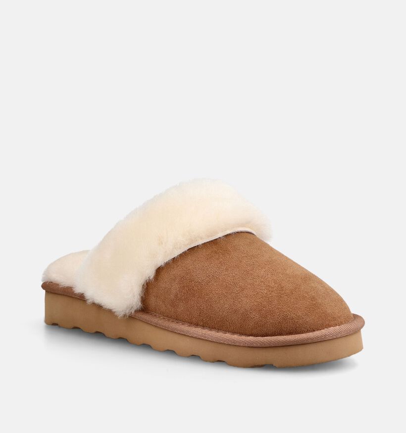 Laurent David Lichtbruine/Ecru Pantoffels voor dames (382386)