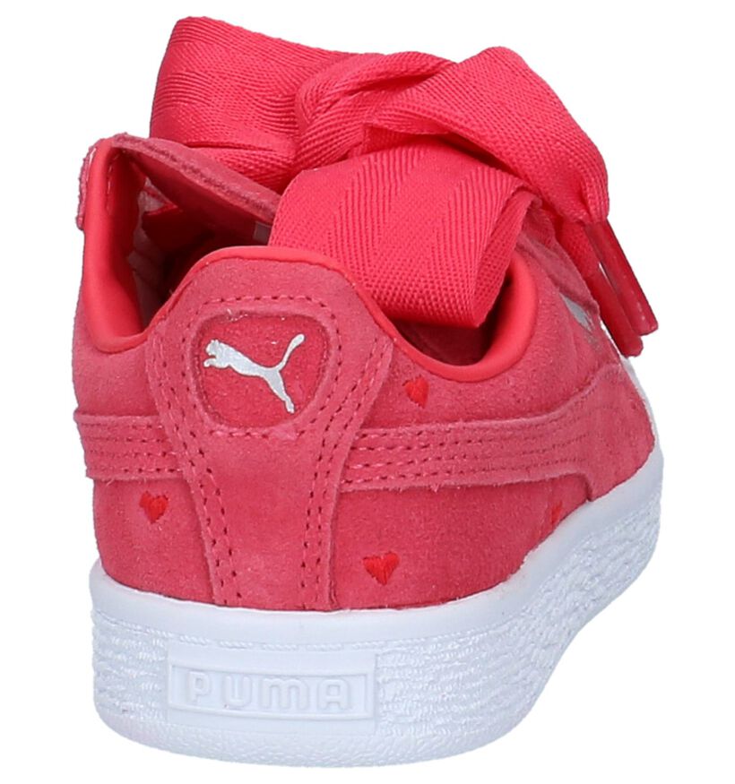 Puma Suede Heart Baskets basses en Rose fuchsia en nubuck (209898)