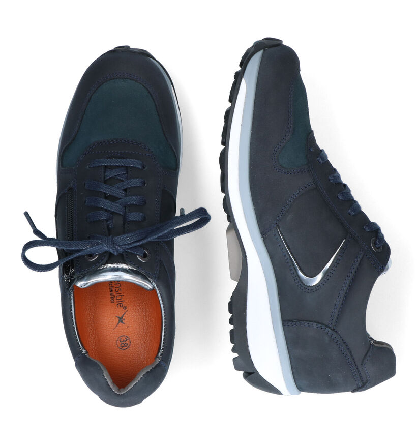 Xsensible Jetsey Blauwe Veterschoenen in nubuck (316730)