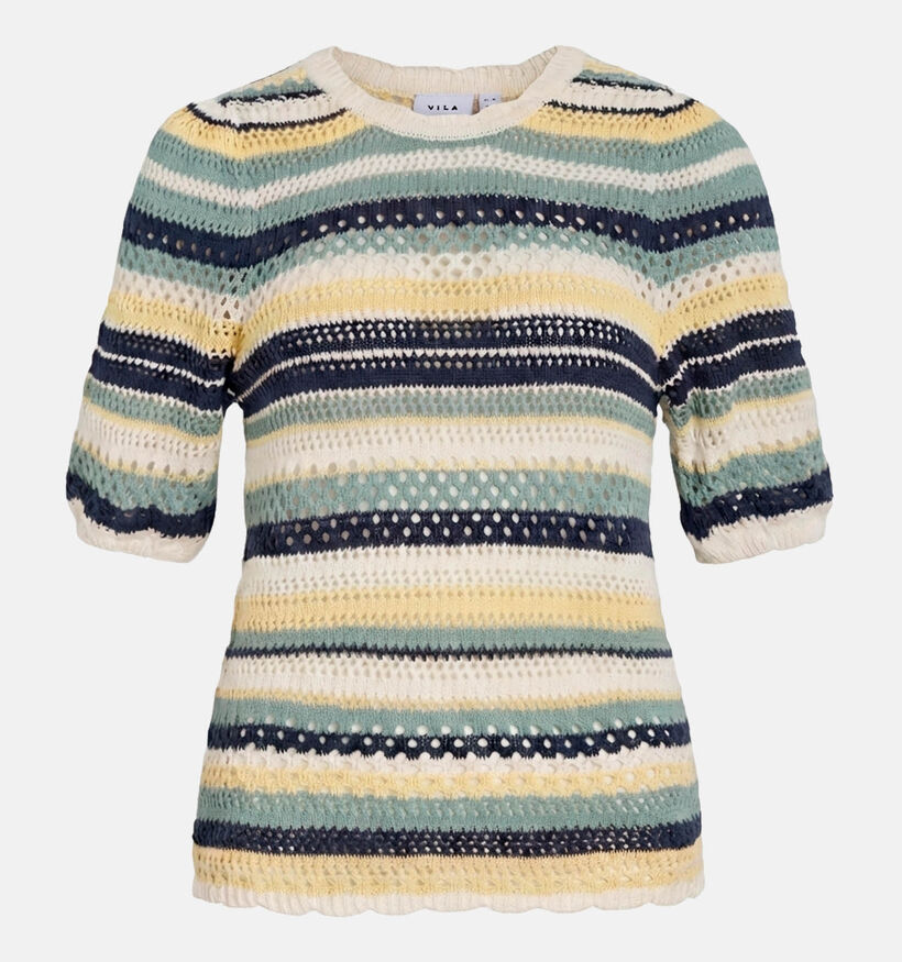 Vila Mina Stripe Knit Groene/Donkerblauwe Trui voor dames (374831)