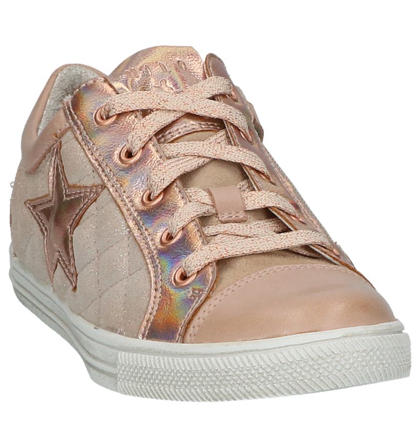 Roze Sneakers Rits&Veter Milo & Mila in lakleer (217607)