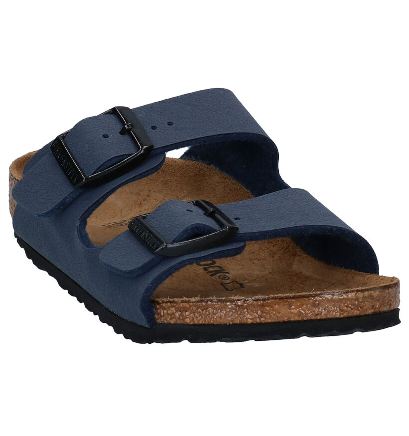 Birkenstock Arizona Birko Flor Zwarte Slippers voor jongens (338071)