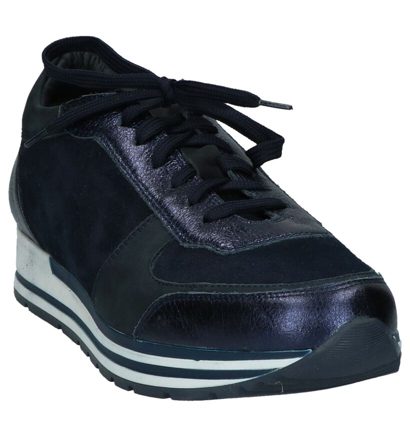 Via Limone Donker Blauwe Lage Sneakers in leer (217370)