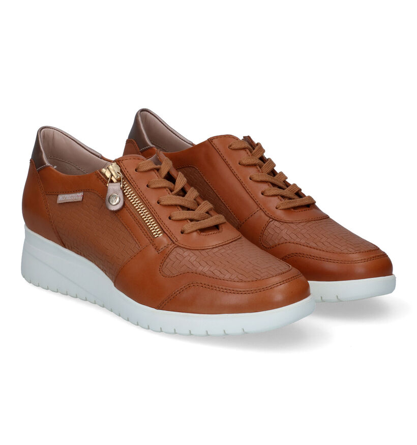 Mephisto Iasmina Cognac Veterschoenen voor dames (306946) - geschikt voor steunzolen