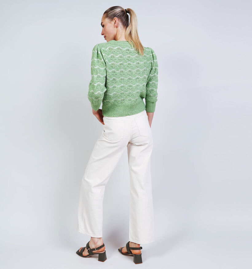 Vero Moda Leonor Stitch Groene Pull voor dames (367151)